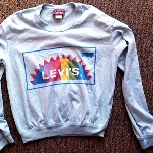 Original 1970s LEVIS RAINBOW Long Slv SPELL OUT Tee. Rare Two-Horse Tag!!